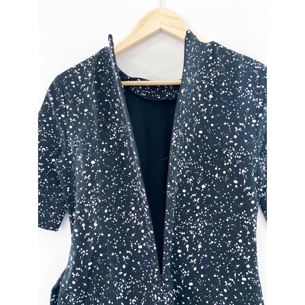 Kate Spade Saturday Black Faux Wrap Mini Dress size 4 Faux Wrap Paint Splatter - Picture 6 of 6